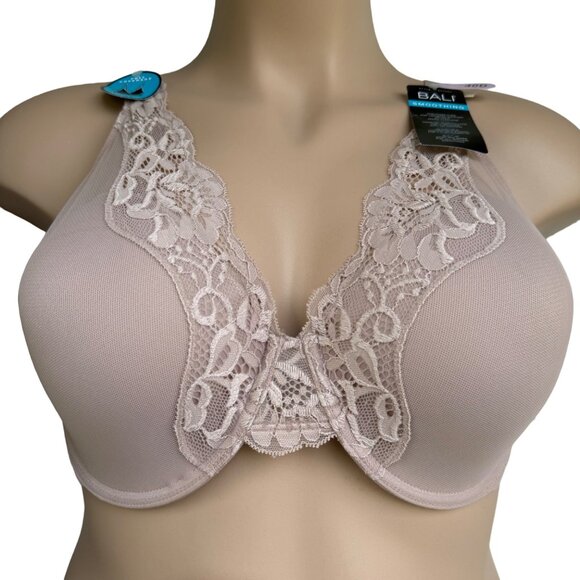 Bali Lace Smoothing Bra Style DF0084 40D Convertible Straps Thin Foam Cups NWT - Picture 1 of 14